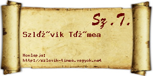 Szlávik Tímea névjegykártya