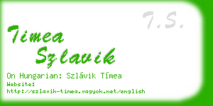 timea szlavik business card